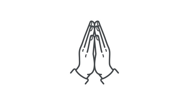 Simple line art of hands folded in prayer