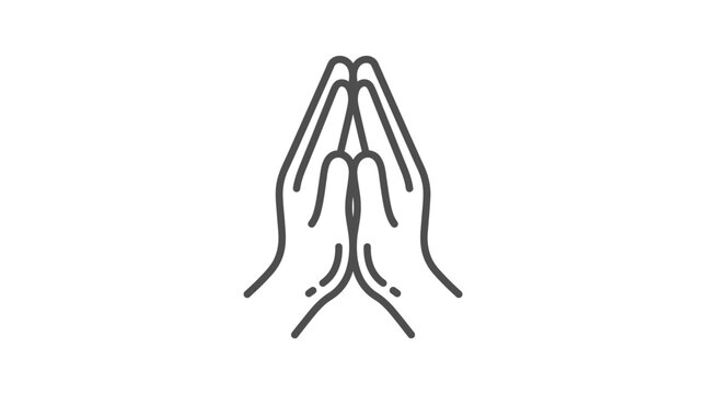 Detailed outline of hands in prayer position