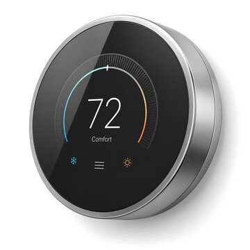 Smart thermostat, temperature control panel, modern heating regulator, digital home climate controller
