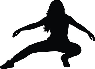 Fototapeta premium Dance and Athletic Movement Silhouette Icon Representing Motion, Balance, Energy, Lifestyle, and Human Expression Concepts