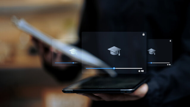 Online Learning Platform and Digital Education Streaming Concept