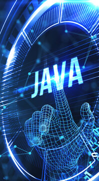 Software, web development, programming concept. Programming languages java and program. Software development. 3d illustration