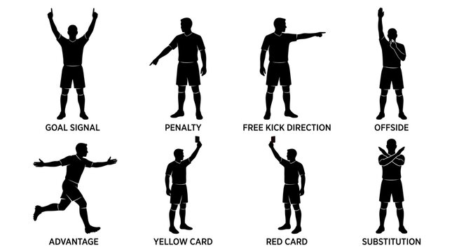 Graphic design vector poster layout charting a dynamic soccer striker execution kick silhouette over