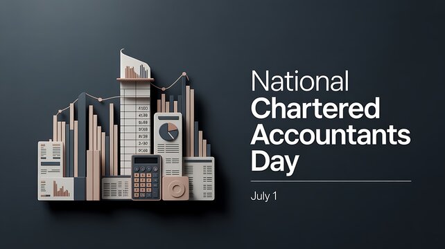 National chartered accountants day graphic with financial elements