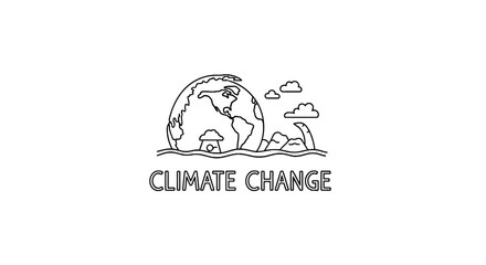 Fototapeta premium Climate change concept with rising sea levels and globe