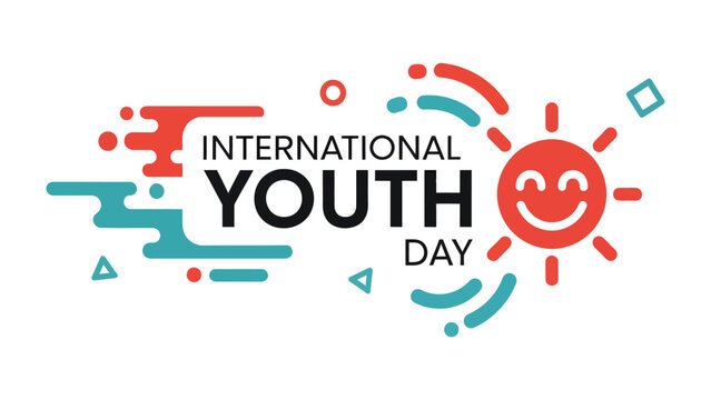 International Youth Day Graphic: A vibrant and dynamic graphic celebrating International Youth Day, featuring playful shapes, bright colors.