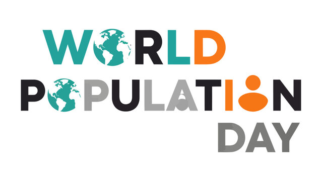 World Population Day Graphic: A stylized graphic displaying World Population Day with globes and a human icon, symbolizing global population awareness and the annual observance.