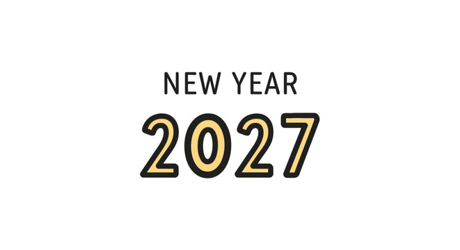 New Year Celebration Date Number 2027.