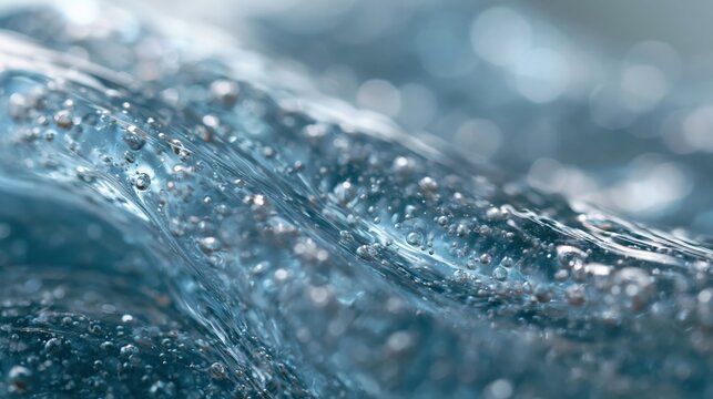 Gel texture abstract macro blue fluid detail