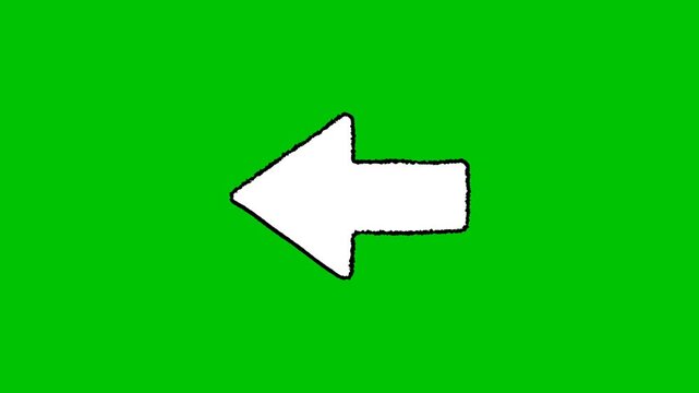 Set of Arrows UP, DOWN, LEFT, RIGHT. Animation of Moving Arrows on green background. Full HD. 4K