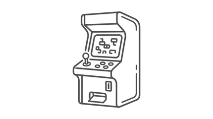 Vintage arcade game cabinet line art icon. © rita ambarwati