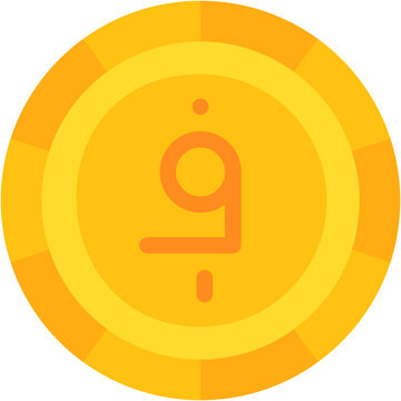 Vector Icon Afghani, Afghanistan, Currency, Coin, Money