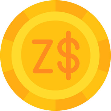 Vector Icon Dollar, Zimbabwe, Currency, Coin, Money