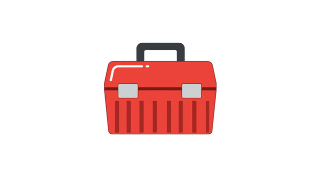 Red Portable Tool Box Container.