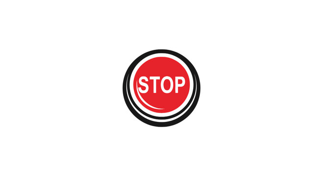 Red Stop Sign Traffic Symbol.