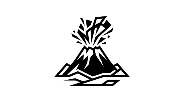 Abstract Volcanic Eruption Explosion Geometric Design Illustration.