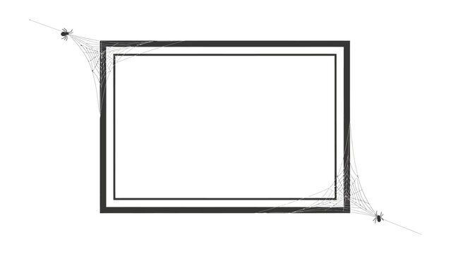 Spider web with empty rectangular frame: An empty rectangular frame is draped with a delicate spider web, creating a sense of stillness and anticipation.