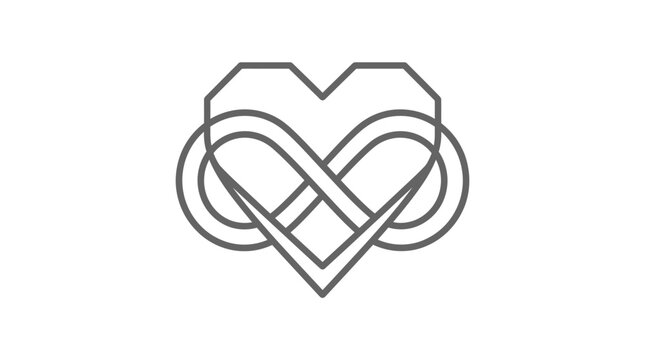 Infinity heart symbol line art icon.