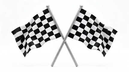Fototapeta premium two classic checkered racing flags crossed symmetrically at the center
