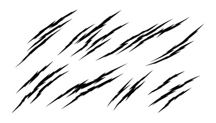 Claw marks scratches graphic set on white background for design. © Benjir Binti