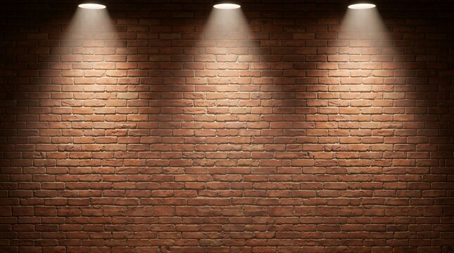 Ultra-photorealistic cinematic backdrop featuring a large weathered red-brick wall filling the entire frame