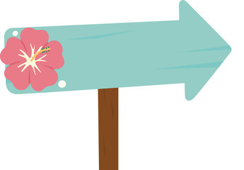 Cute Green wooden signpost Elements and Summer Clipart © ThirdSeptember 