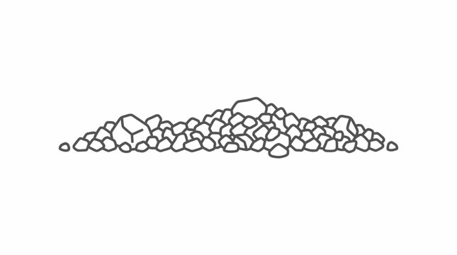 Minimalist line art of a pile of rocks.