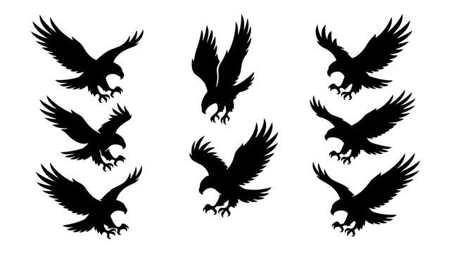 Eagle Silhouette Set for Professional Logo and Branding Design
