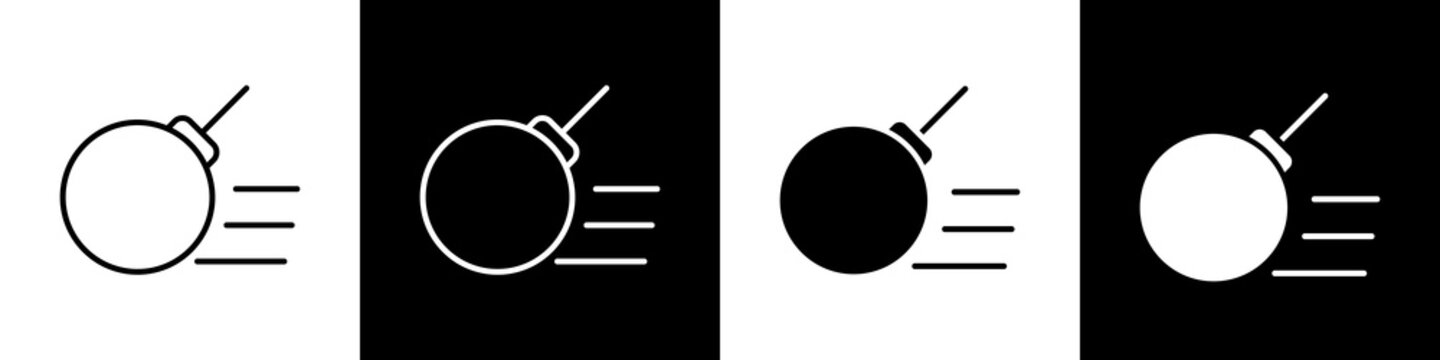 Demolish black and white icon design concept