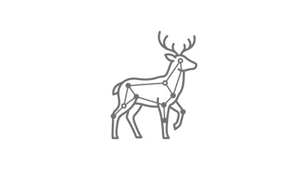 Elegant deer line art with celestial constellation pattern. © Aleksander