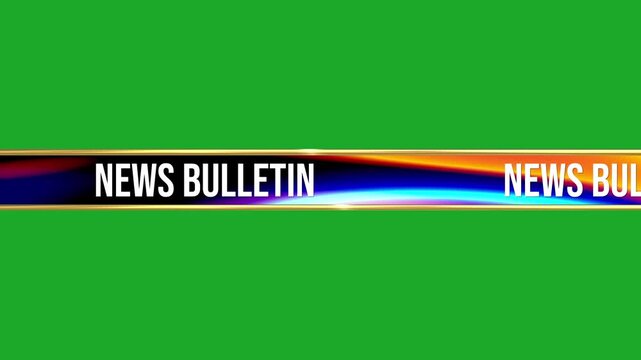Breaking News Broadcast Lower Third Banner with Green Screen Background Editable Television Headline Overlay Loop Animation 4K
