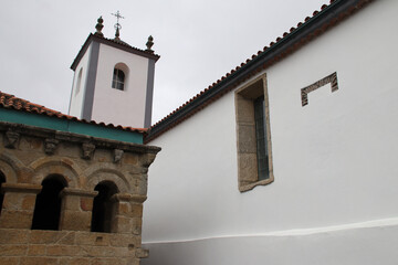 medieval hall (domus municipalis) and church (ste mary) in bragança in portugal  © frdric