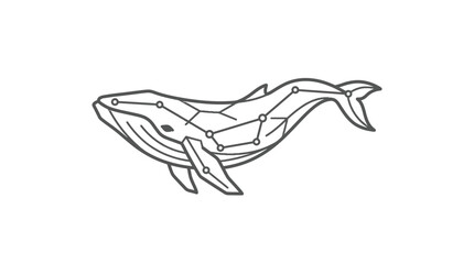 Whale constellation illustration in geometric line art style. © aflahul rozi