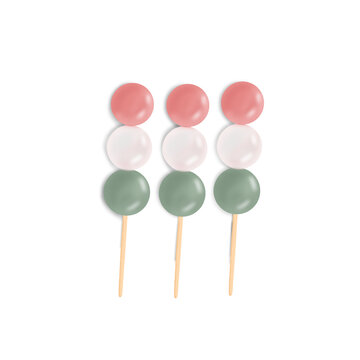 illustration of fango (Japanese sweet rice dumplings) on skewer
