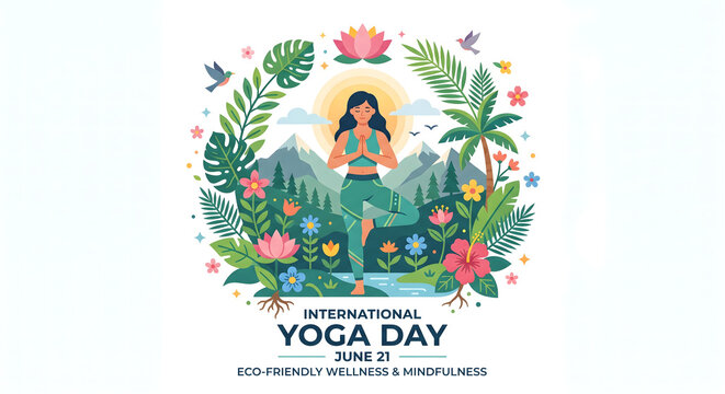 International yoga day celebration poster, 21st june.