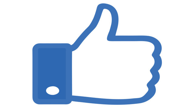 Colorful thumbs up icon vector with gradient effect