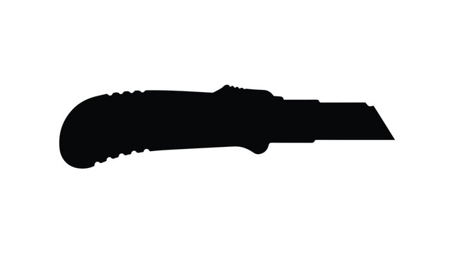 black silhouette of utility knife blade