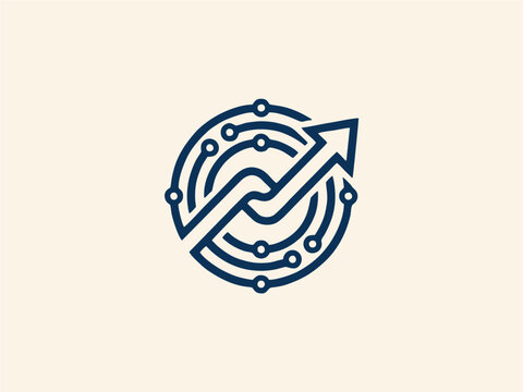 Technology Logo Vector Set with AI, Digital Network, Cyber Security, Blockchain and Innovation Symbols