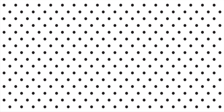 Poka dot black and white regular seamless pattern. Abstract graphic vector background with polka circles. Fun wallpaper with monochrome confetti. Modern simple geometric pop art backdrop
