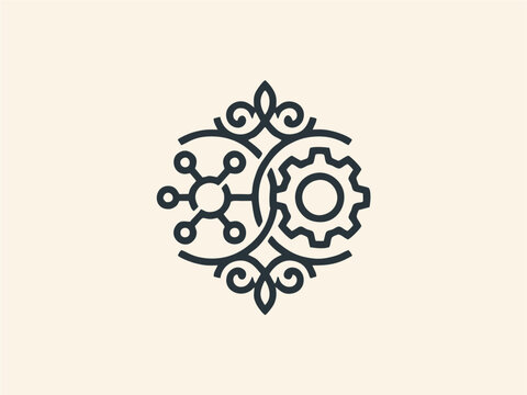 Technology Logo Vector Set with AI, Digital Network, Cyber Security, Blockchain and Innovation Symbols