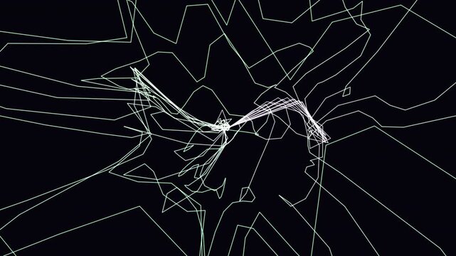 Abstract 4K UHD loop featuring a glowing ice blue mathematical surface morphing through an abstract topology field drifting in hypnotic slow motion.