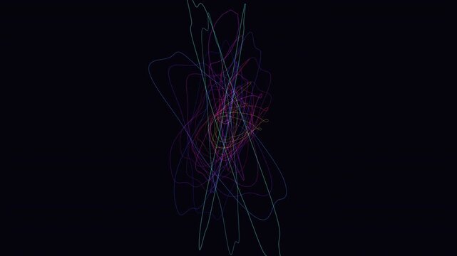 Abstract 4K UHD loop featuring a glowing emerald gyroscope morphing through an abstract topology field with cinematic depth. Ideal for vj loop, projection mapping. 4K UHD.