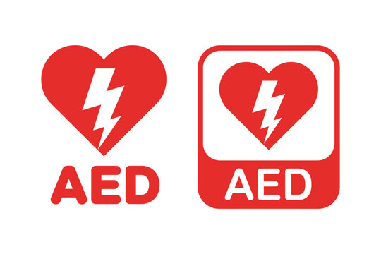 AED Icon Banner Vector for Automated External Defibrillator Emergency Medical Signage