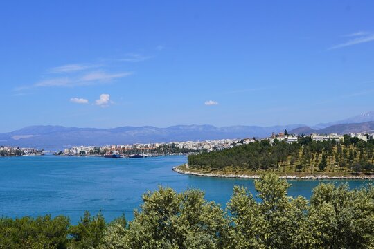View of the city of Halkida and the Euripus strait, on the island of Euboea