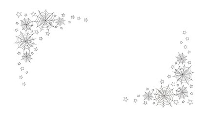 Obraz premium Festive Snowflake and Star Corner Design: An elegant winter-themed corner design featuring intricate snowflakes and scattered stars in a delicate pattern.