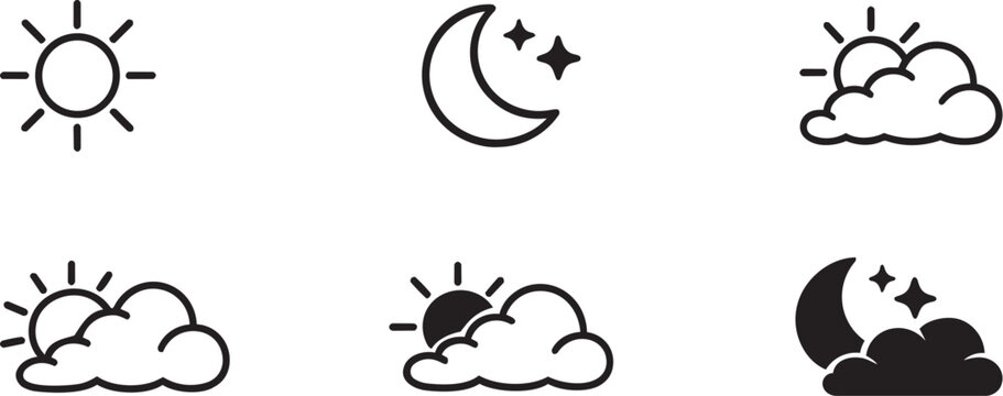 Minimal Weather Icons Pack | Line & Glyph Weather Vector Icons