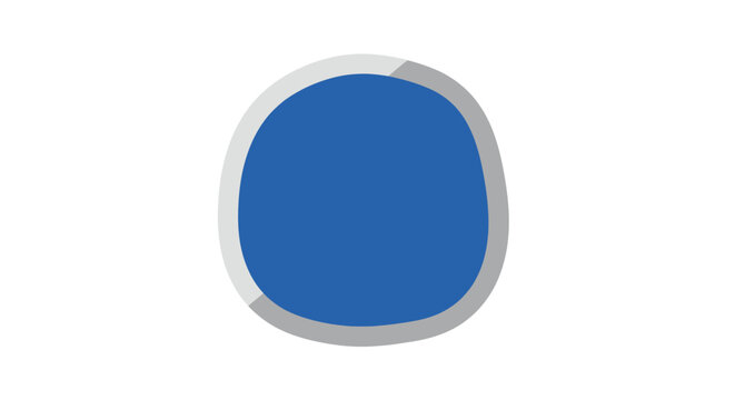 Abstract blue irregular circle icon with grey border