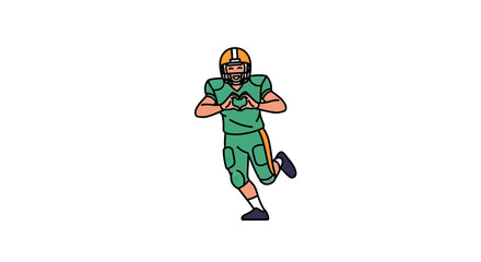Fototapeta premium Football player making heart gesture with hands illustration.