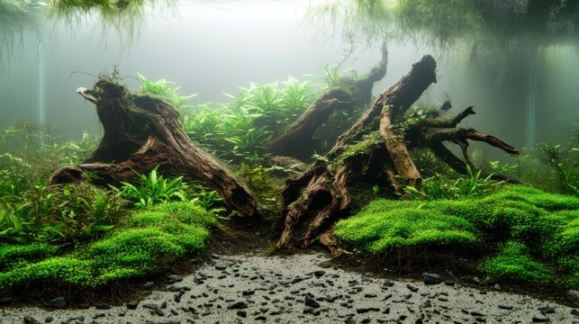 Lush Aquatic Nature Aquarium Landscape