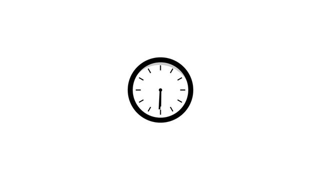 Animated clock face displays progression of time in loop motion with minimalist design and white background suitable for temporal concepts and deadlines.